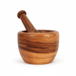 Kora Acacia Wood Tapered Mortar and Pestle