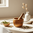 Kora Acacia Wood Tapered Mortar and Pestle