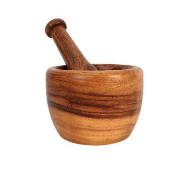 Kora Acacia Wood Tapered Mortar and Pestle