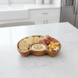 Kora Acacia Wood Three Section Antipasti Dish