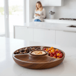 Kora Acacia Wood Three Section Antipasti Dish