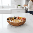 Kora Acacia Wood Three Section Antipasti Dish