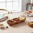 Kora Acacia Wood Three Section Antipasti Dish