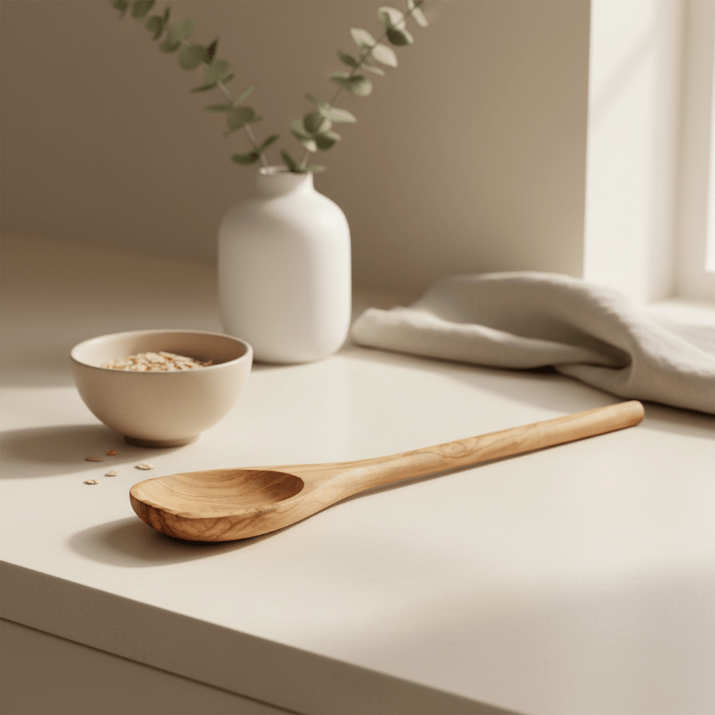 Kora Olive Wood Corner Spoon