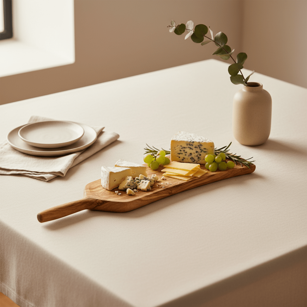 Kora Olive Wood Curved Paddle Serving Board