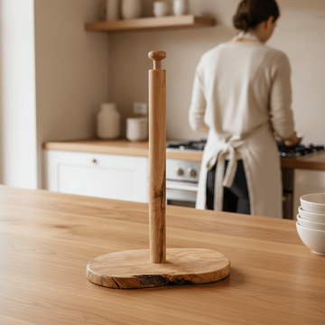 Kora Olive Wood Kitchen Roll Holder