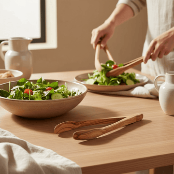 Kora Olive Wood Serving Tongs