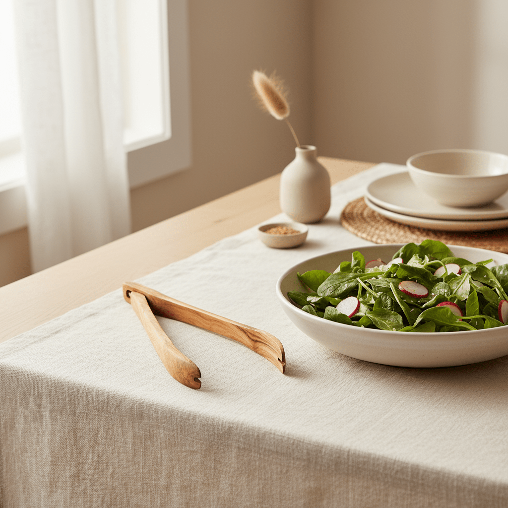 Kora Olive Wood Serving Tongs
