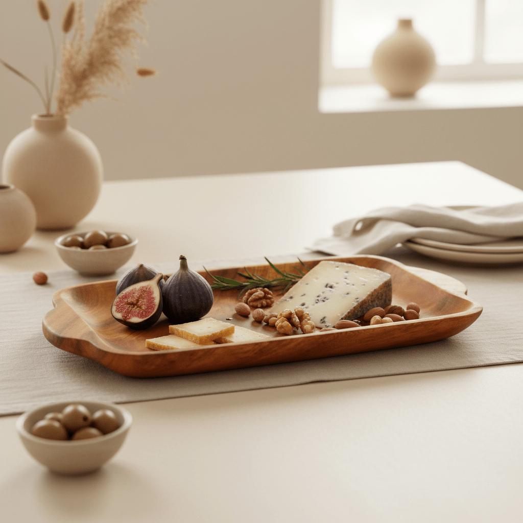 Kora Serving Platter in Acacia Wood