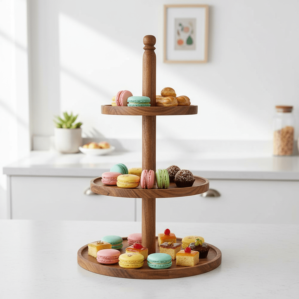 Kora Sheesham Wood Three Tier Cake Stand