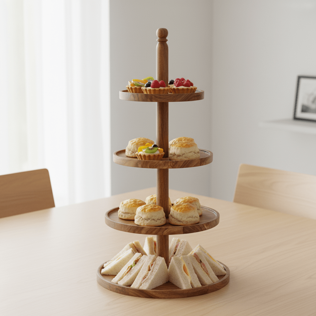 Kora Sheesham Wood Three Tier Cake Stand