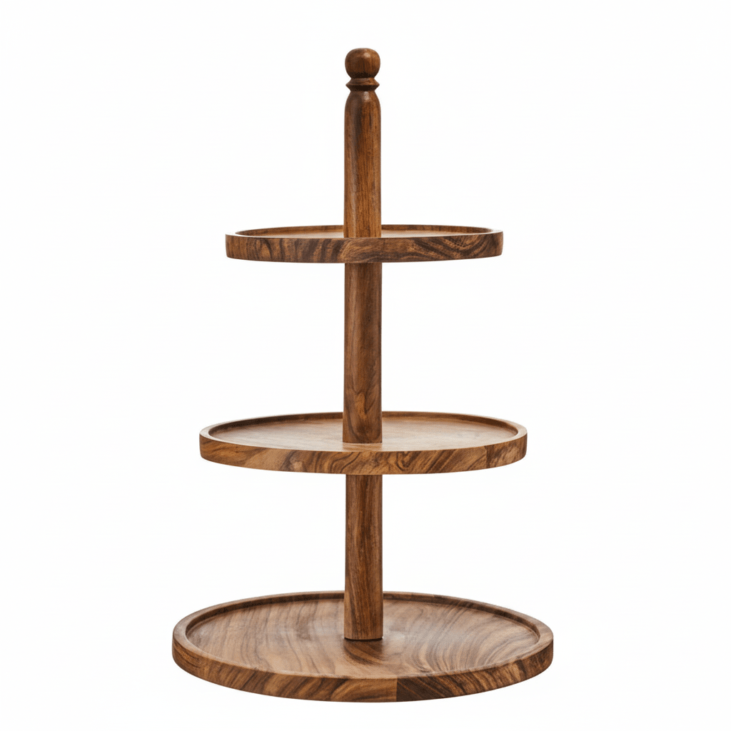 Kora Sheesham Wood Three Tier Cake Stand