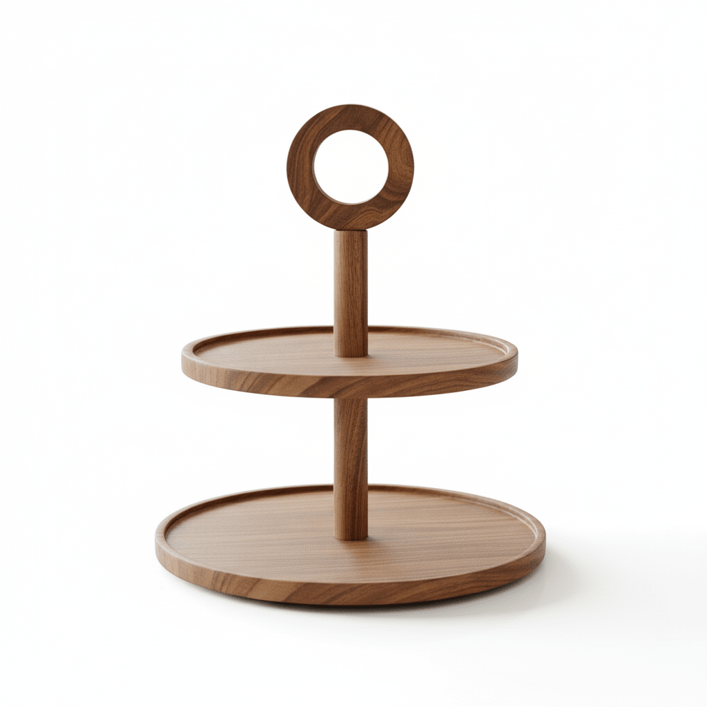 Kora Sheesham Wood Two Tier Cake Stand