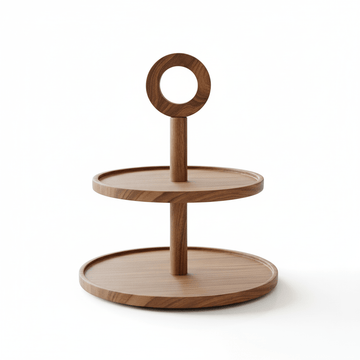 Kora Sheesham Wood Two Tier Cake Stand