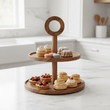 Kora Sheesham Wood Two Tier Cake Stand