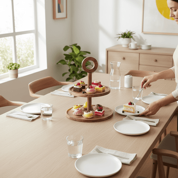 Kora Sheesham Wood Two Tier Cake Stand