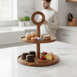 Kora Sheesham Wood Two Tier Cake Stand