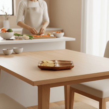 Kora Small Four Section Serving Dish In Acacia Wood