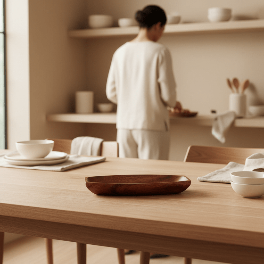 Kora Small Oblong Platter Dish In Acacia Wood