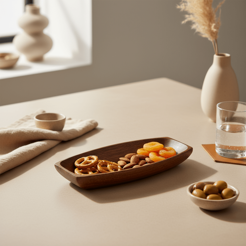 Kora Small Oblong Platter Dish In Acacia Wood