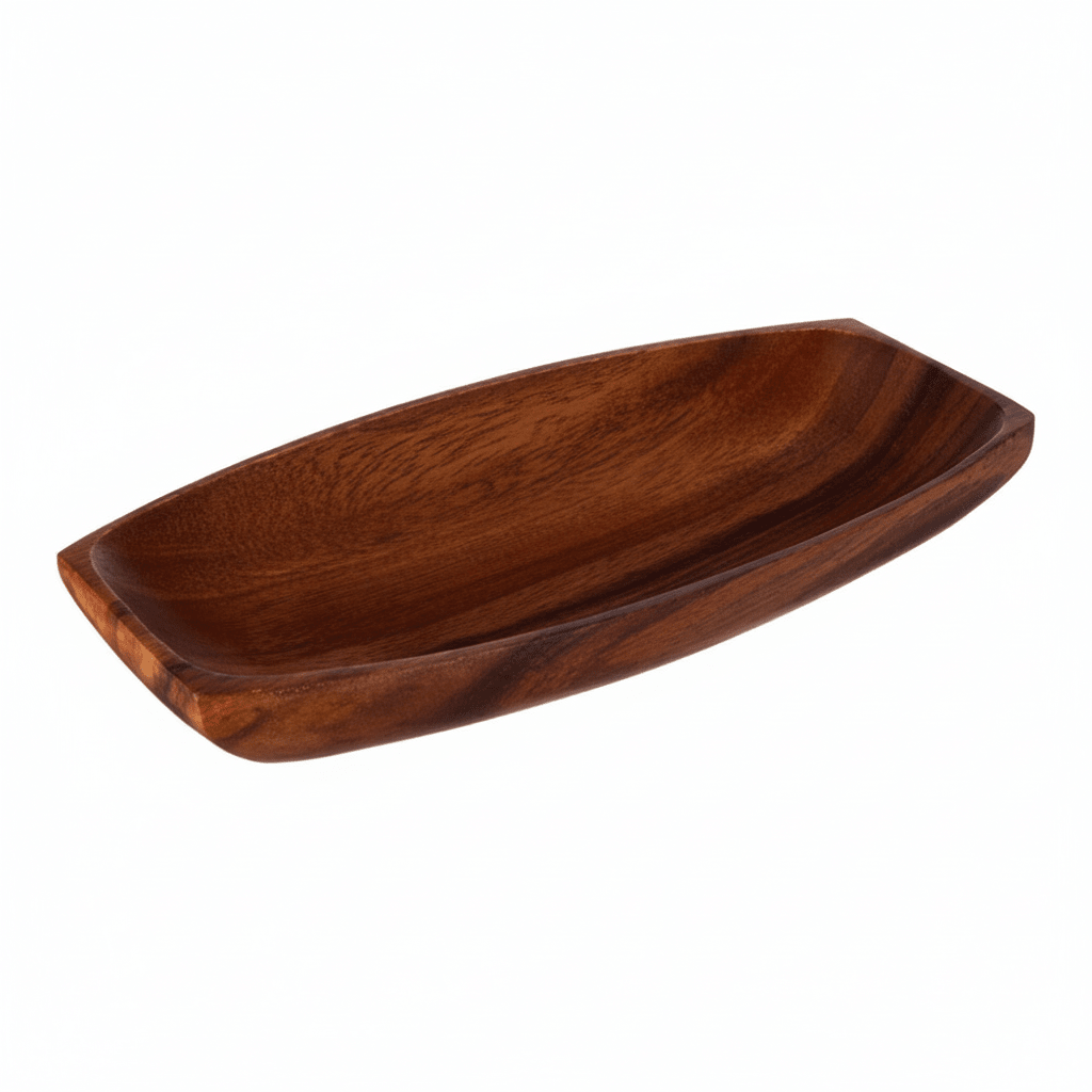 Kora Small Oblong Platter Dish In Acacia Wood