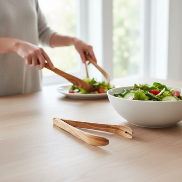 Kora Olive Wood Serving Tongs