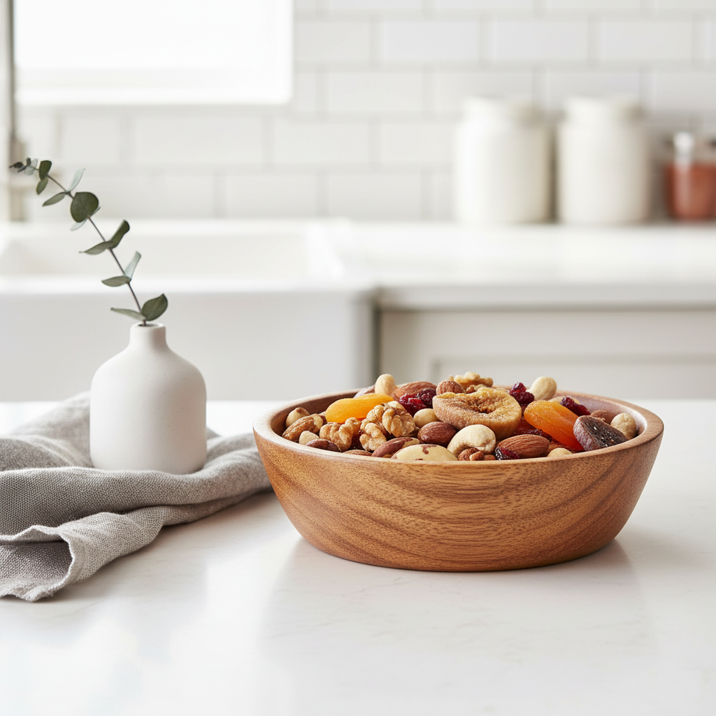Kora Small Round Bowl In Acacia Wood