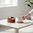 Kora Set Of 4 Olive Wood Round Coasters