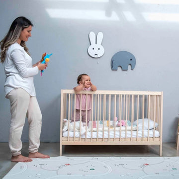 Kukka Natural Wood 2 - Level Cot 60x120 cm