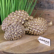 Kurki Set of 3 Antiqued Gold Pinecones Ornaments