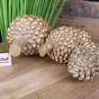 Kurki Set of 3 Antiqued Gold Pinecones Ornaments