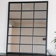 Kyō - Black Metal Rectangle Lattice Window Mirror - 90cm x 70cm