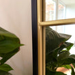 Kyō - Full Length Black and Gold Metal Rectangle Lattice Grid Mirror - 180cm x 105cm.