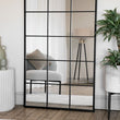 Kyō - Full Length Black Metal Rectangle Lattice Window Mirror - 180cm x 90cm