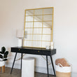 Kyō - Gold Metal Rectangle Lattice Grid Mirror - 120cm x 95cm