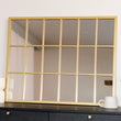 Kyō - Gold Metal Rectangle Lattice Window Mirror - 90cm x 70cm