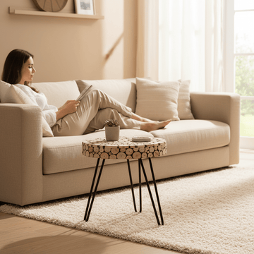 Lacuna Fir Wood Round Side Table