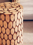 Lacuna Fir Wood Side Table and Stool