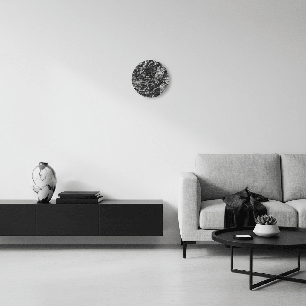 Lamonte Black Marble Wall Clock