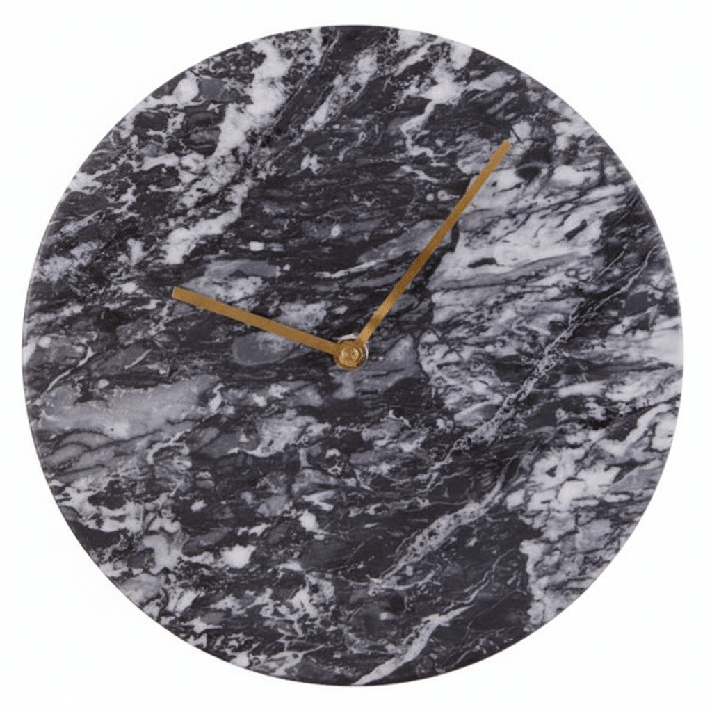 Lamonte Black Marble Wall Clock