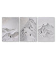 Landscape Art Nordic Mountain Climbers White & Grey wall art as a wrapped canvas