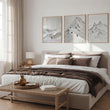 Landscape Art Nordic Mountain Climbers White & Grey wall art displayed on a wall in a styled room — view 3