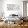 Landscape Art Nordic Mountain Climbers White & Grey wall art displayed on a wall in a styled room — view 6
