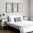 Landscape Art Nordic Mountain Climbers White & Grey wall art displayed on a wall in a styled room — view 7