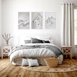 Landscape Art Nordic Mountain Climbers White & Grey Wall Art Prints | Set of 3