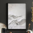 Landscape Art Nordic Mountain Climbers White & Grey Wall Art Prints | Set of 3
