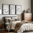 Landscape Art Nordic Mountain Climbers White & Grey Wall Art Prints | Set of 3