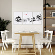 Landscape Art Painting Japanese Ink Zen Bonsai & Red Sun wall art displayed on a wall in a styled room — view 6