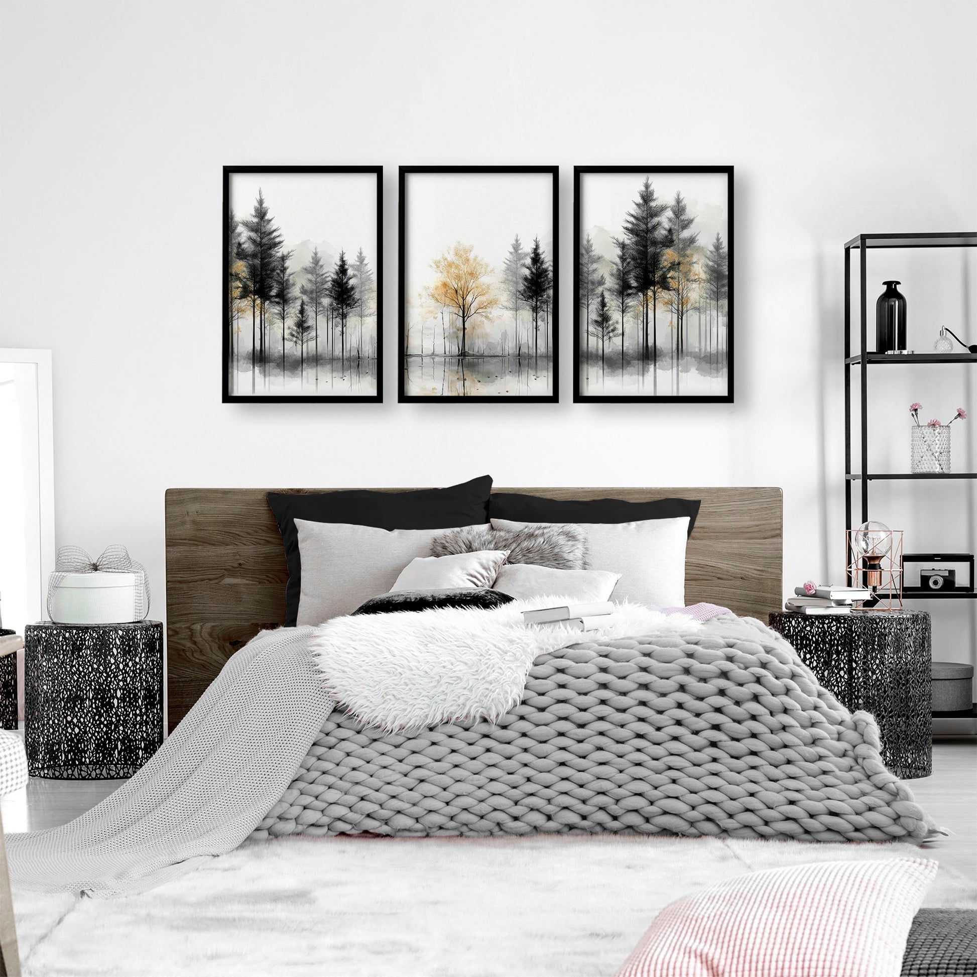 Landscape Canvas Wall Art | Set of 3 Asian Inspired Wall art Prints