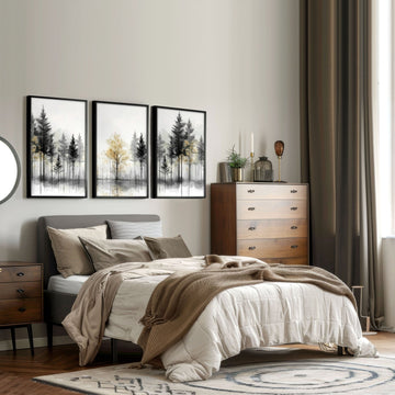 Landscape Canvas Wall Art | Set of 3 Asian Inspired Wall art Prints